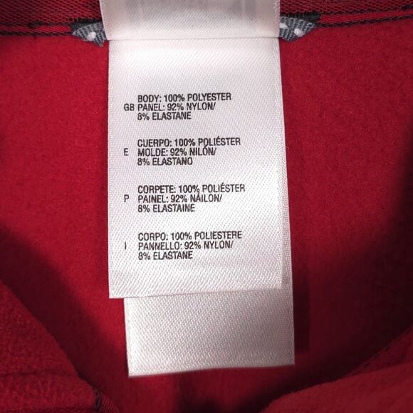 THE NORTH FACE Men’s LARGE TKA 100 Glacier Fleece Pullover Red Black Quarter Zip - Picture 8 of 9